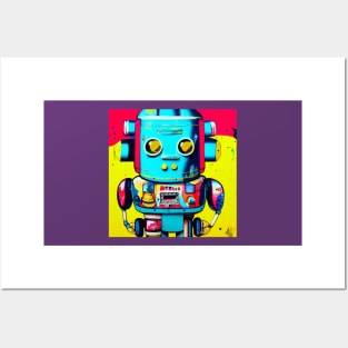 Awesome retro robot toy Posters and Art